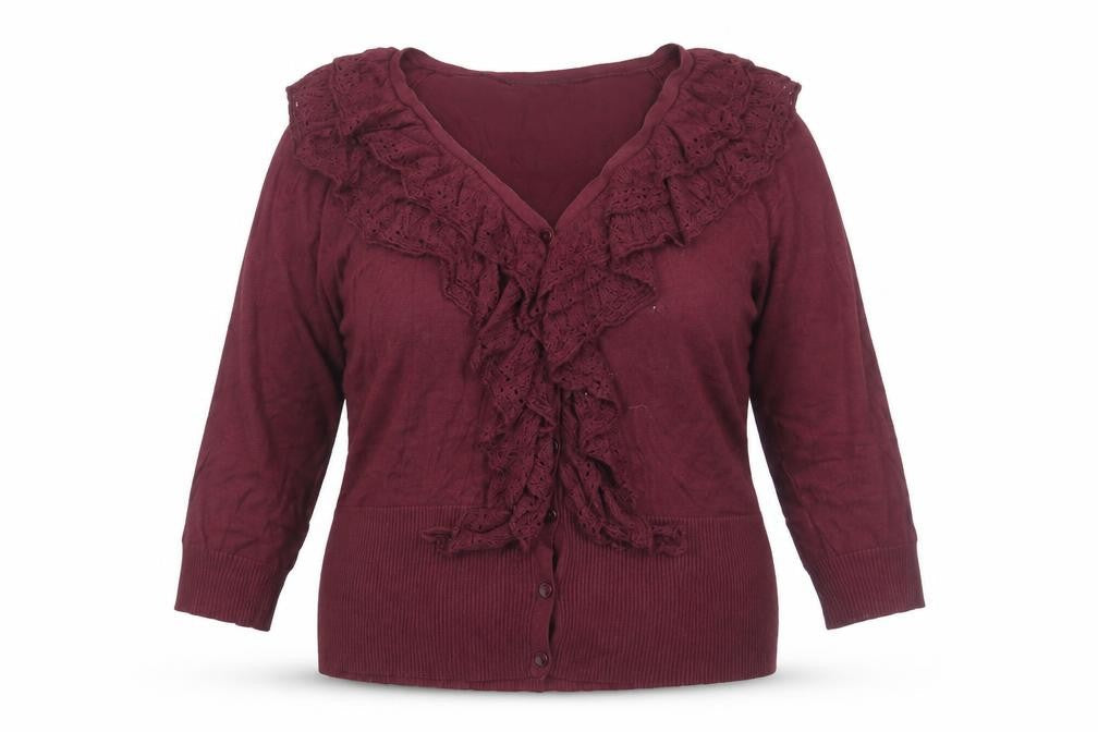 Womens UK Size 16 Marks and Spencer Red Cardigan Jumper