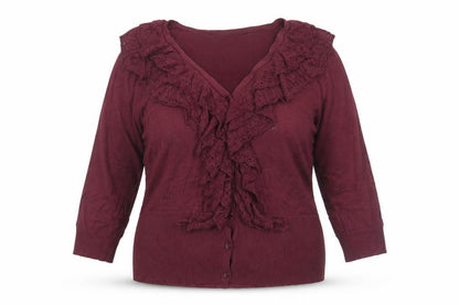 Womens UK Size 16 Marks and Spencer Red Cardigan Jumper