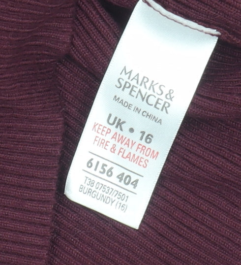 Womens UK Size 16 Marks and Spencer Red Cardigan Jumper