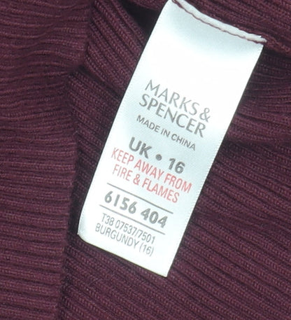Womens UK Size 16 Marks and Spencer Red Cardigan Jumper
