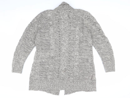 New Look Women’s Grey Cable-Knit Cardigan - Size 10