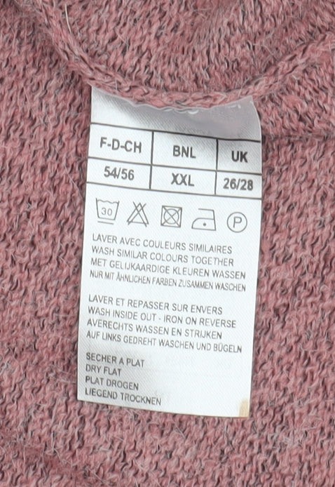 Damart Women's Pink Embroidered Pullover Jumper, Size 26