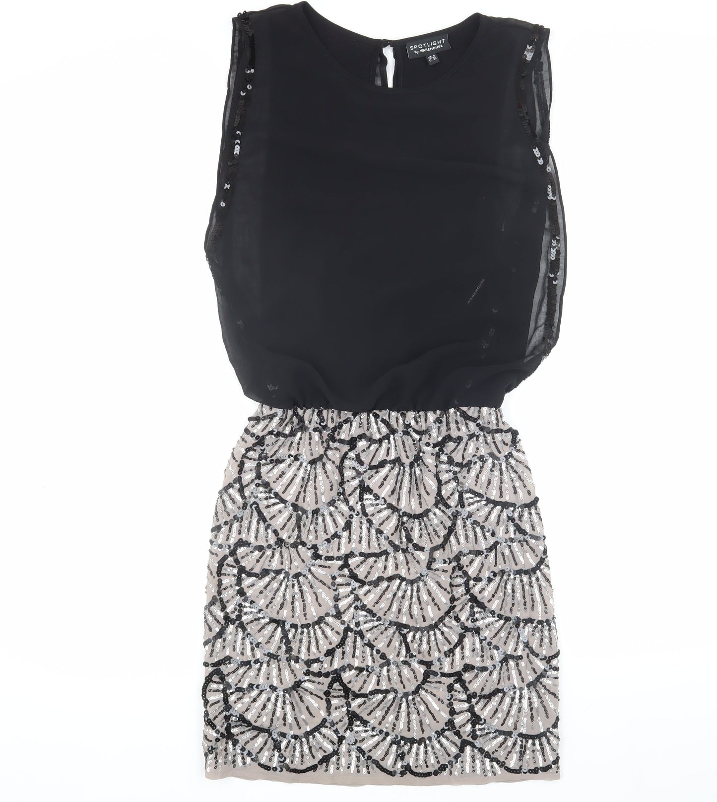 Spotlight by Warehouse Black Sequin Women's Dress Size 6