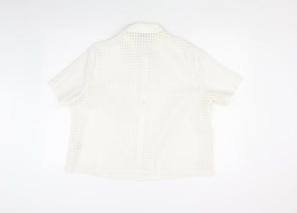 Womens UK Size 18 Marks and Spencer Ivory Basic Button-Up