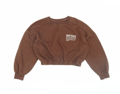 Lefties Women's Brown Pullover Sweatshirt Medium