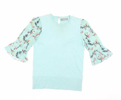 Womens UK Size XS Oasis Blue Basic Blouse