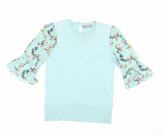 Womens UK Size XS Oasis Blue Basic Blouse