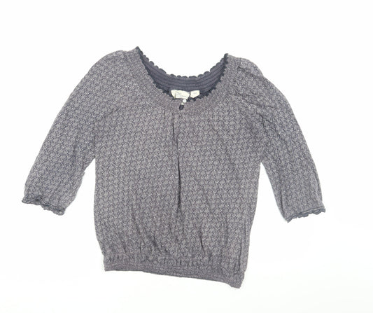 H&M Women's Grey 3/4 Sleeve Top Size 12