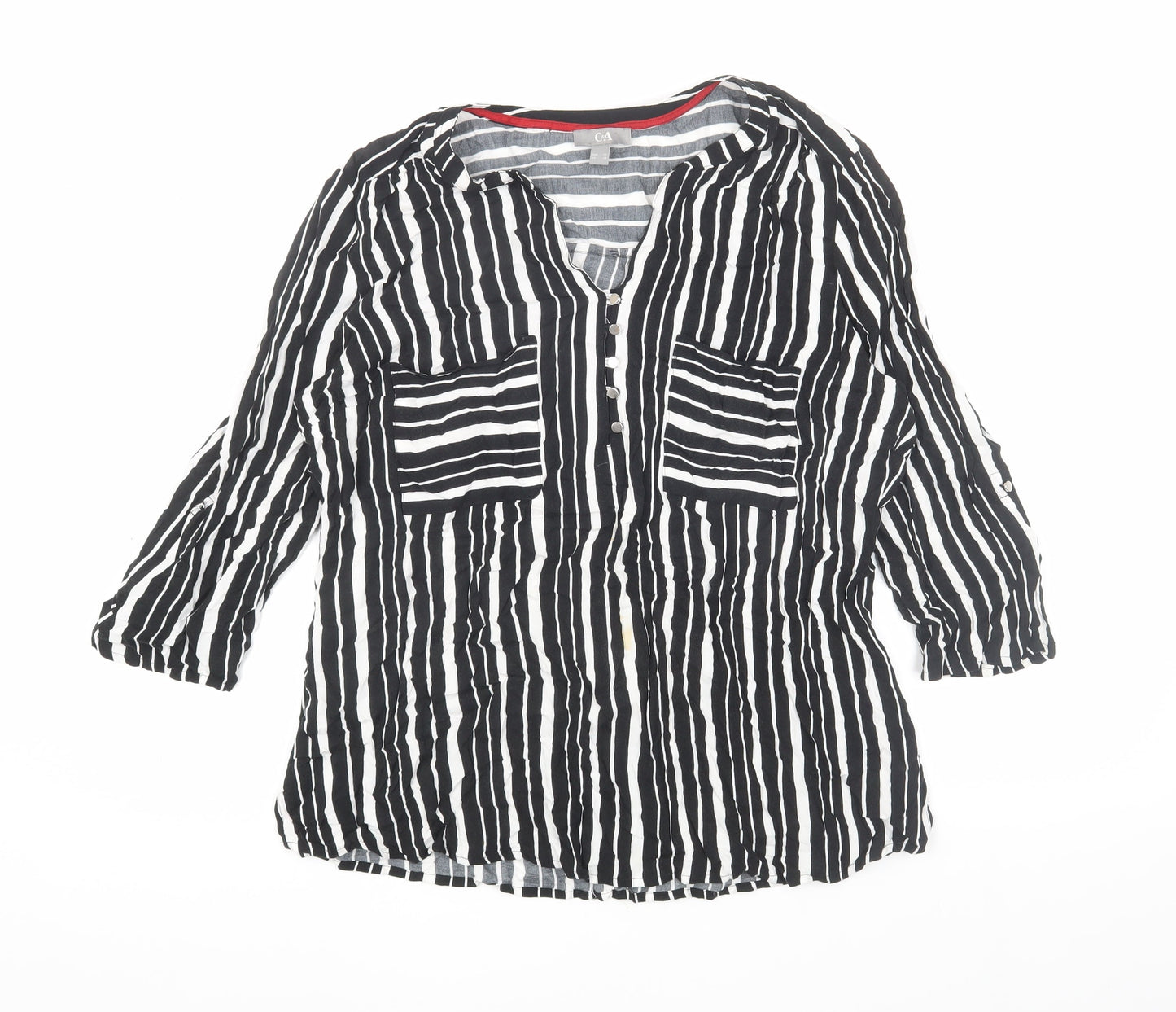 Womens UK Size 16 C&A Black Tunic Blouse