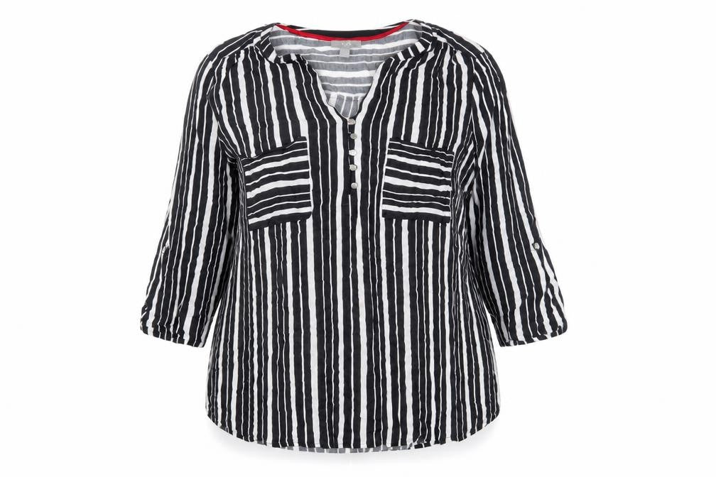 Womens UK Size 16 C&A Black Tunic Blouse