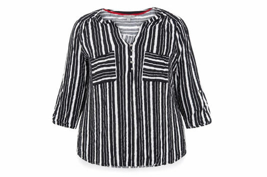 Womens UK Size 16 C&A Black Tunic Blouse