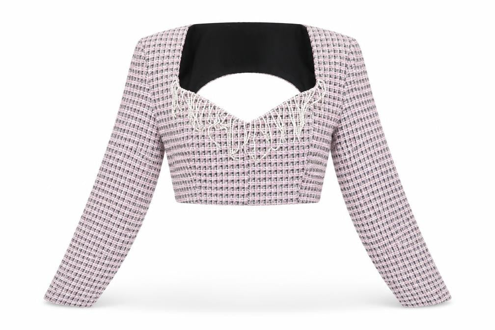 Womens UK Size M Bershka Multicoloured Cropped Blouse