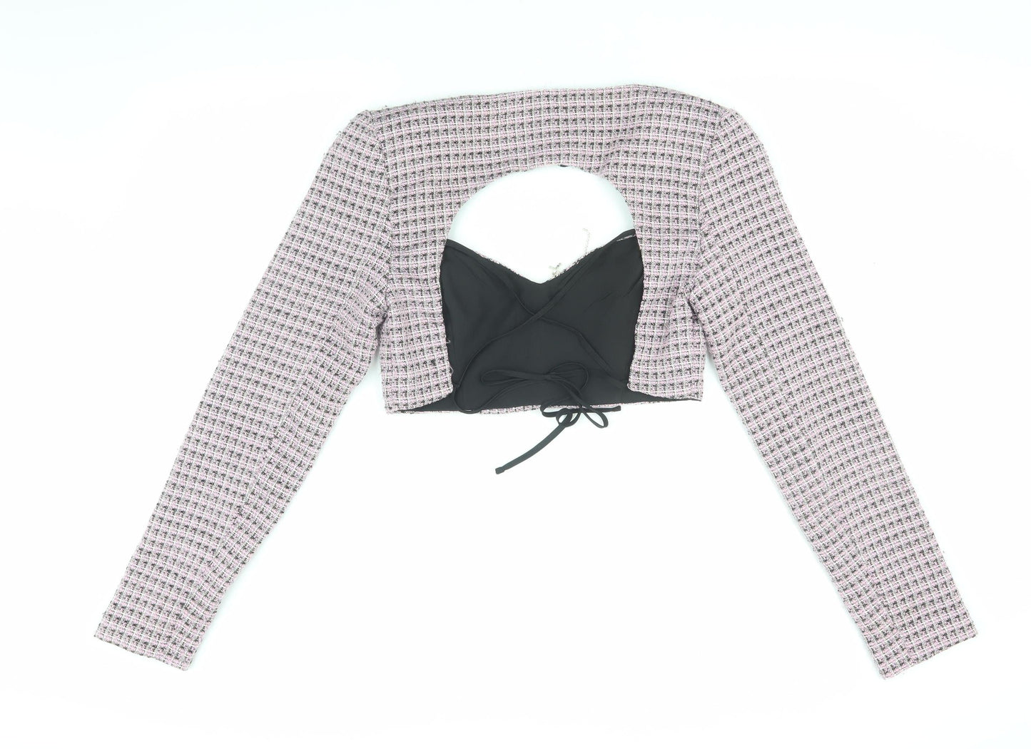 Womens UK Size M Bershka Multicoloured Cropped Blouse