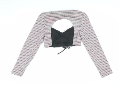 Womens UK Size M Bershka Multicoloured Cropped Blouse