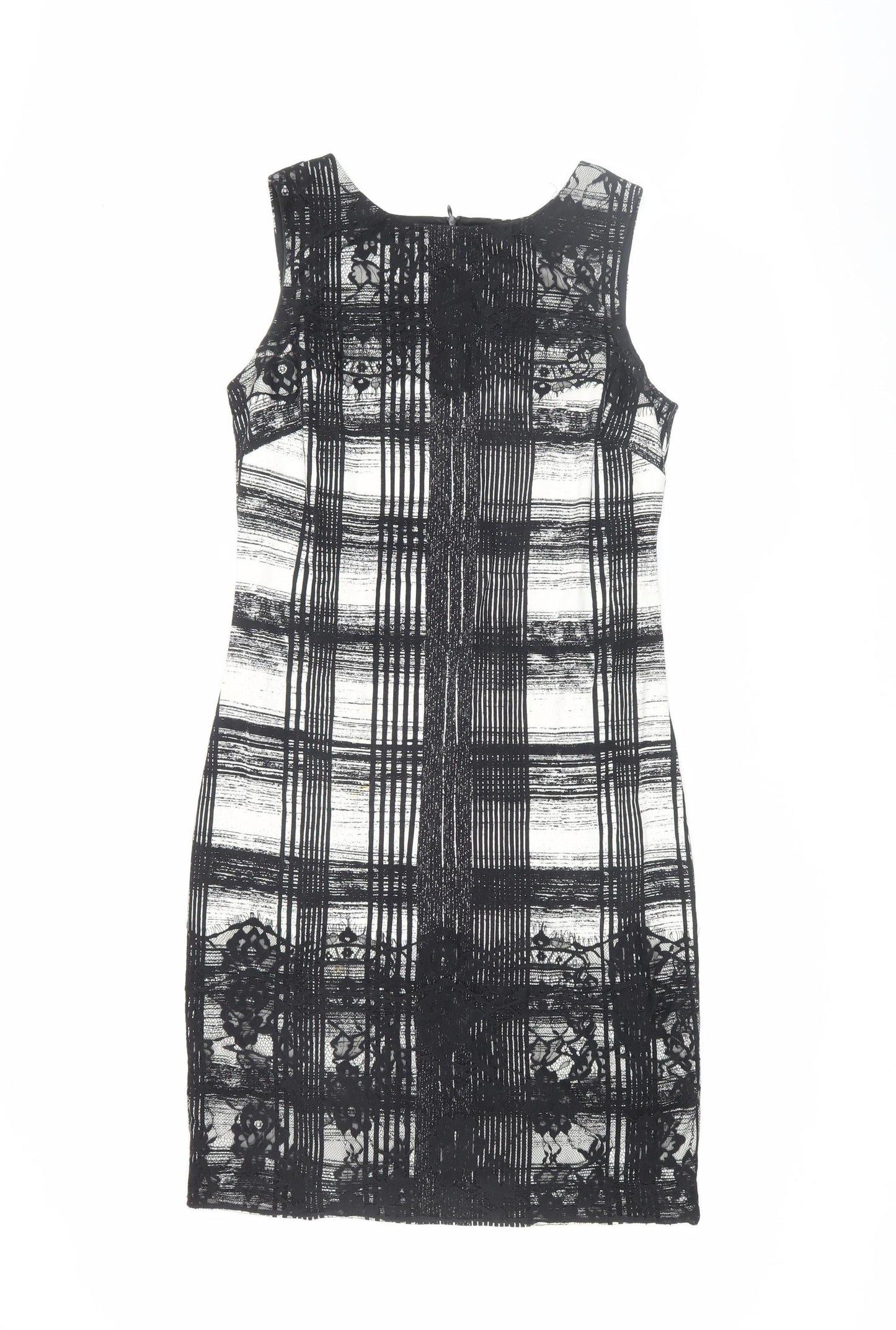 M&Co Boutique Women's Black Ivory Check Sheath Dress Size 14