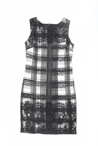 M&Co Boutique Women's Black Ivory Check Sheath Dress Size 14