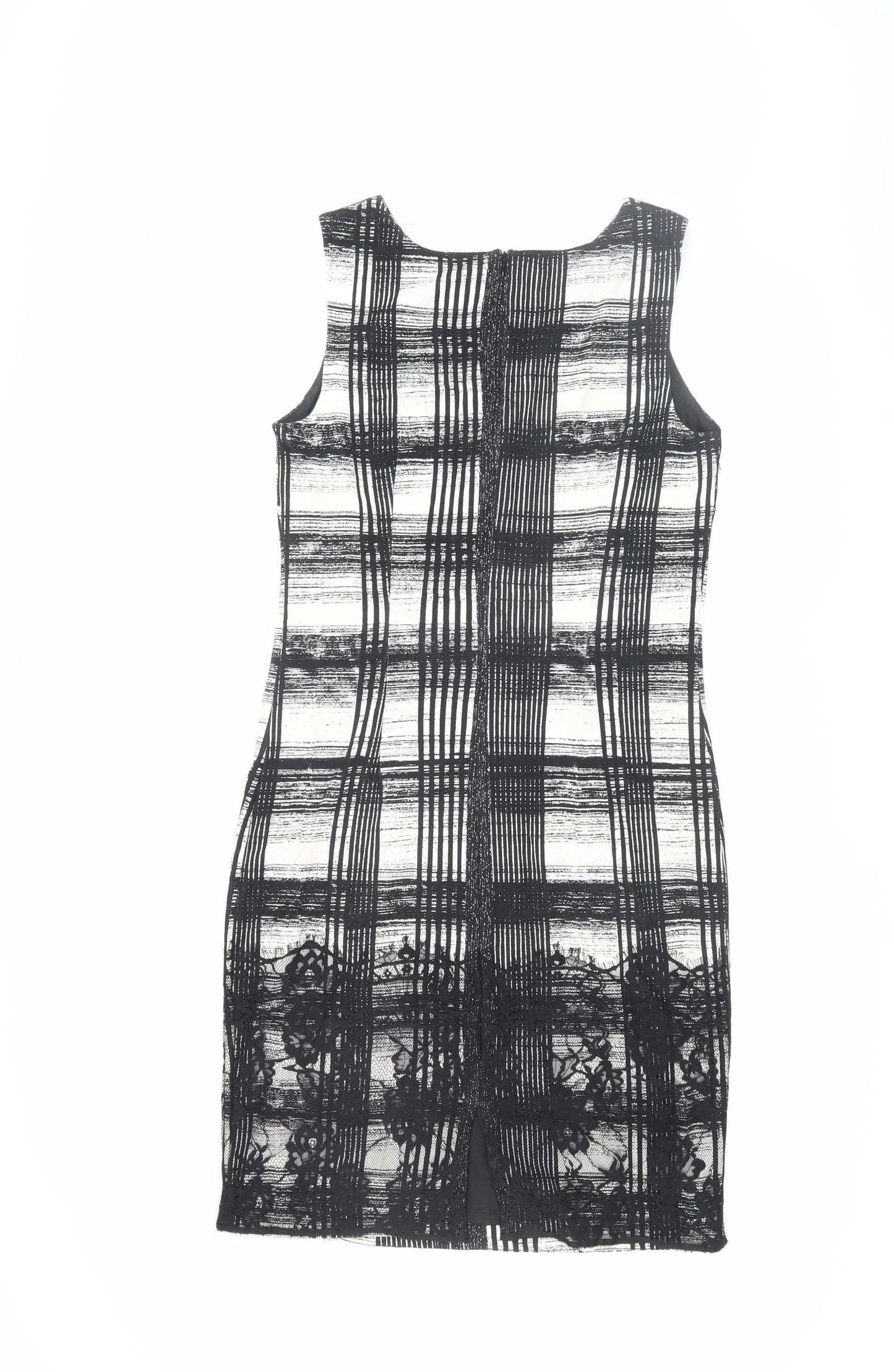 M&Co Boutique Women's Black Ivory Check Sheath Dress Size 14