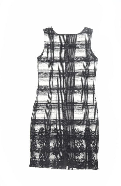 M&Co Boutique Women's Black Ivory Check Sheath Dress Size 14