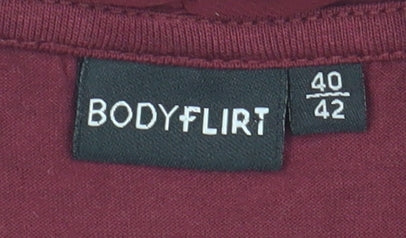 Womens UK Size 12-14 Bodyflirt Red Basic Blouse
