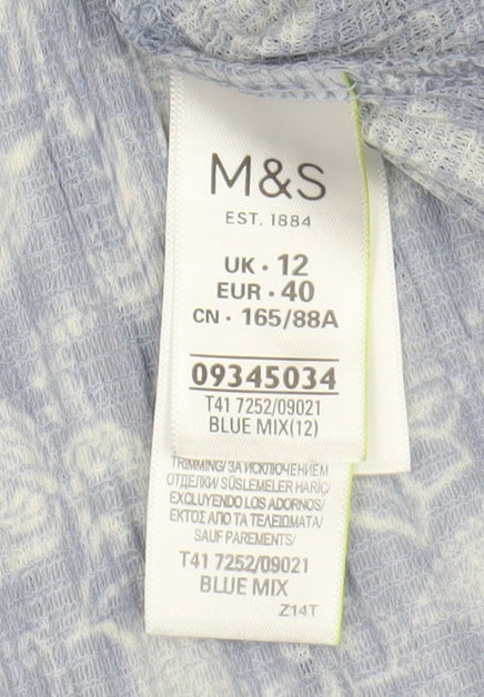 Womens UK Size 12 Marks and Spencer Blue  Blouse