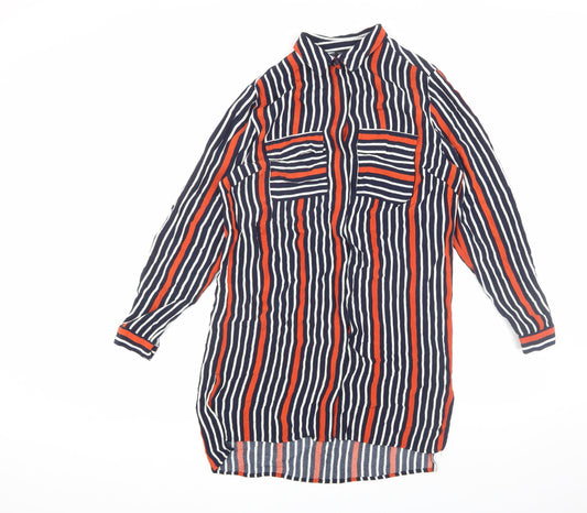 Topshop Women's Multicoloured Striped Shirt Dress Size 6