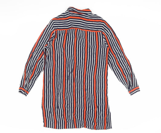Topshop Women's Multicoloured Striped Shirt Dress Size 6