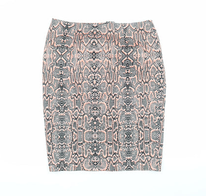 Marks & Spencer Women's Orange Animal Print Skirt, Size 14