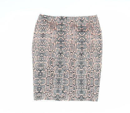 Marks & Spencer Women's Orange Animal Print Skirt, Size 14