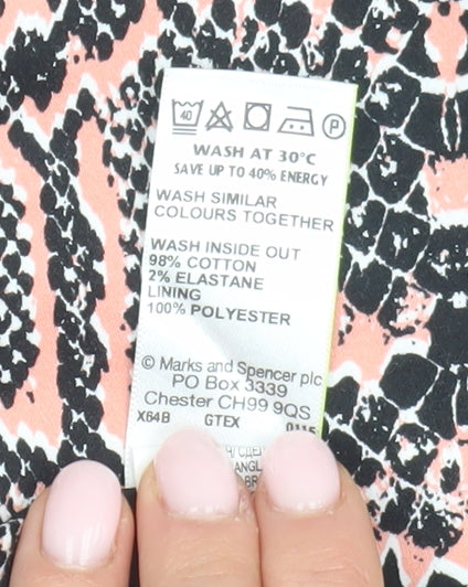 Marks & Spencer Women's Orange Animal Print Skirt, Size 14