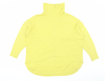 Wallis Women's Yellow Roll Neck Pullover Jumper L