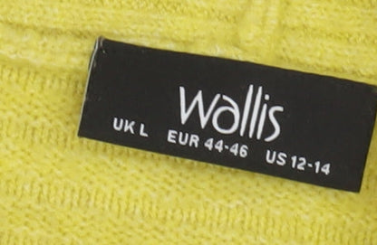 Wallis Women's Yellow Roll Neck Pullover Jumper L