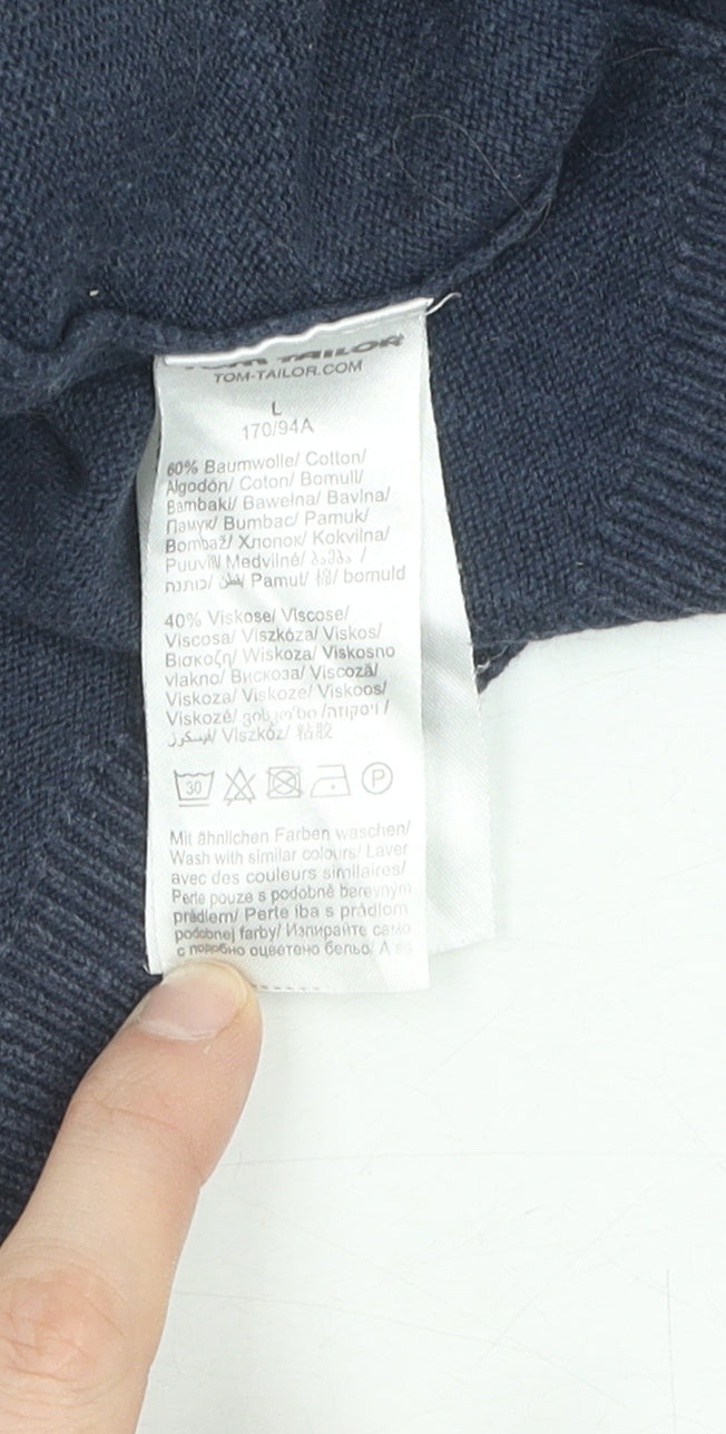 Womens UK Size L TOM TAILOR Blue Pullover Jumper