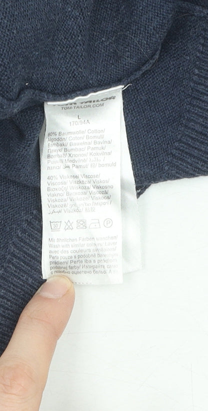 Womens UK Size L TOM TAILOR Blue Pullover Jumper