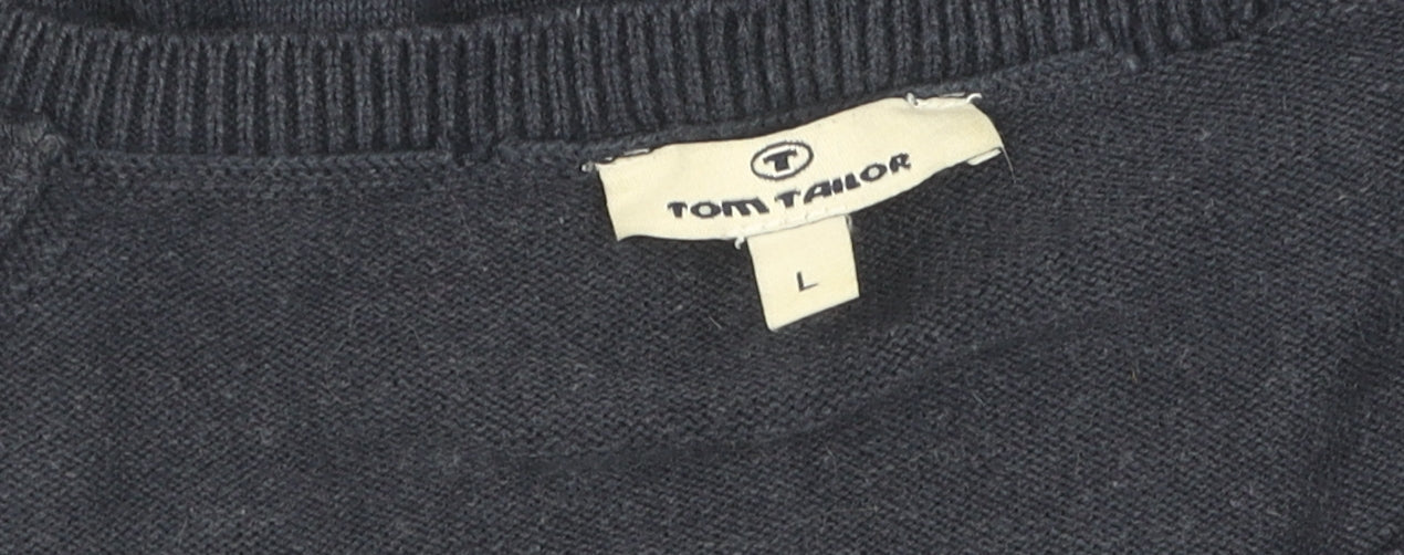 Womens UK Size L TOM TAILOR Blue Pullover Jumper