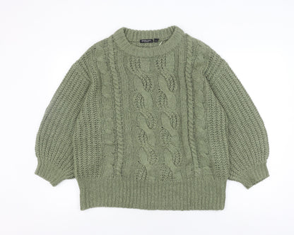 Womens UK Size S Brave Soul Green Pullover Jumper