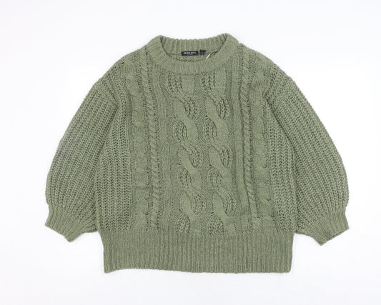 Womens UK Size S Brave Soul Green Pullover Jumper