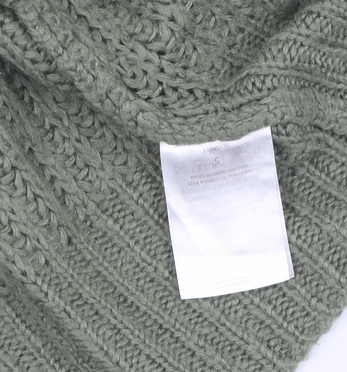 Womens UK Size S Brave Soul Green Pullover Jumper