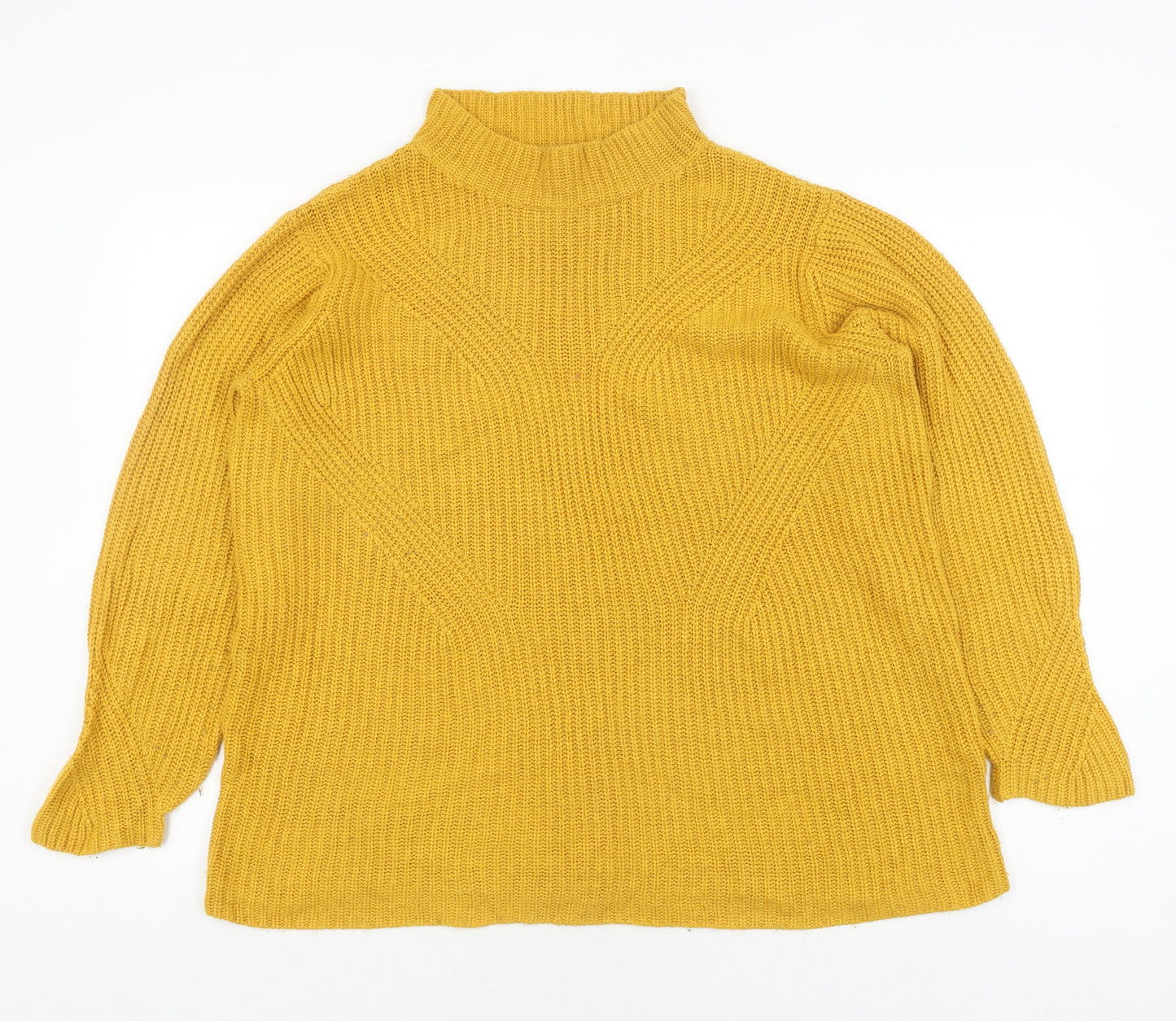 Damart Women's Yellow High Neck Pullover Jumper Size L