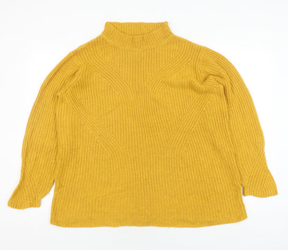 Damart Women's Yellow High Neck Pullover Jumper Size L