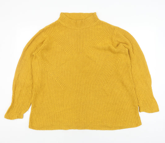 Damart Women's Yellow High Neck Pullover Jumper Size L
