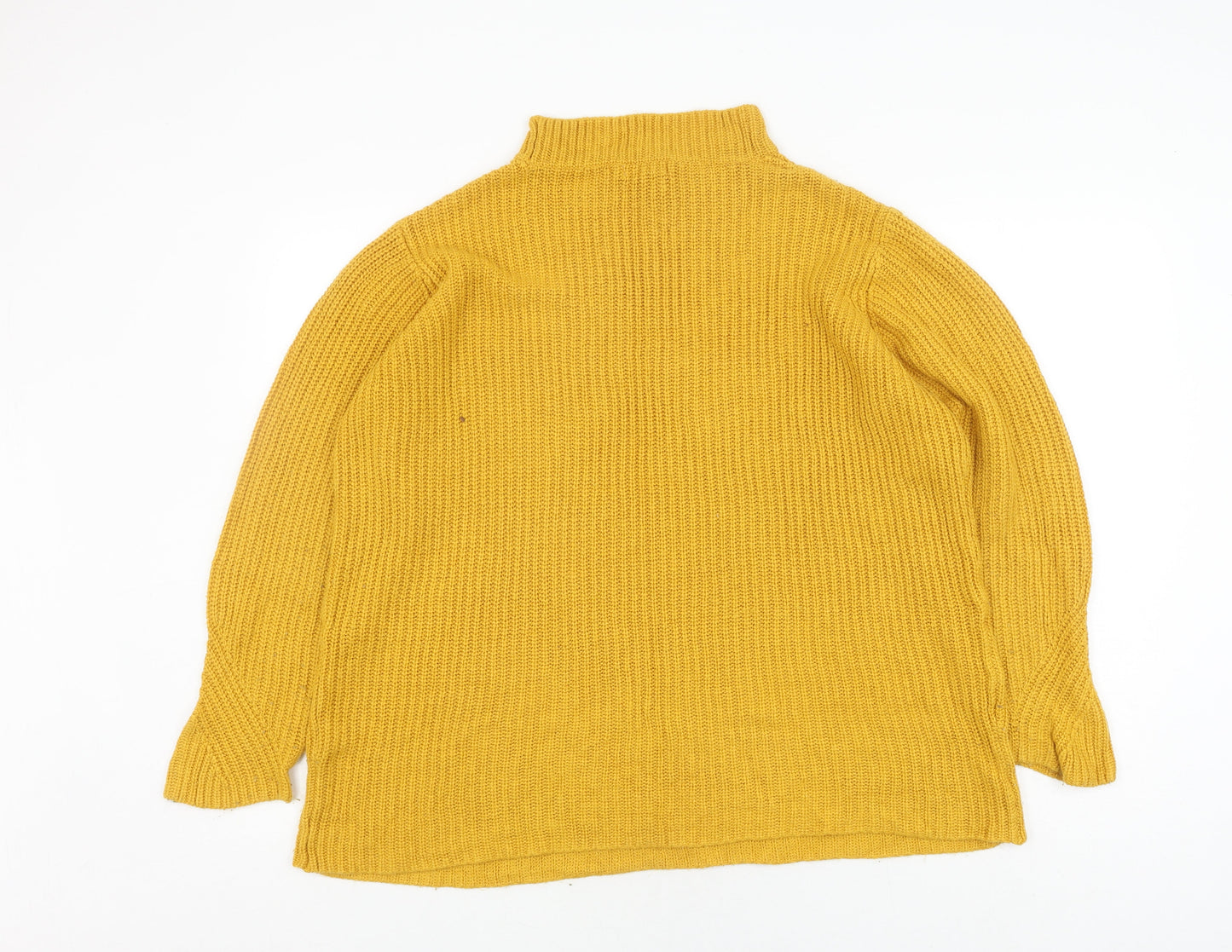 Damart Women's Yellow High Neck Pullover Jumper Size L