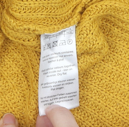 Damart Women's Yellow High Neck Pullover Jumper Size L