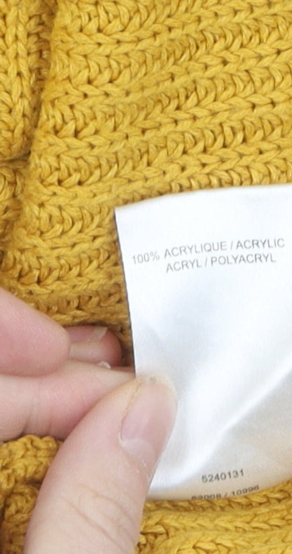 Damart Women's Yellow High Neck Pullover Jumper Size L