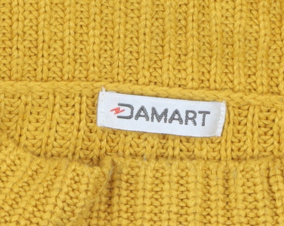 Damart Women's Yellow High Neck Pullover Jumper Size L