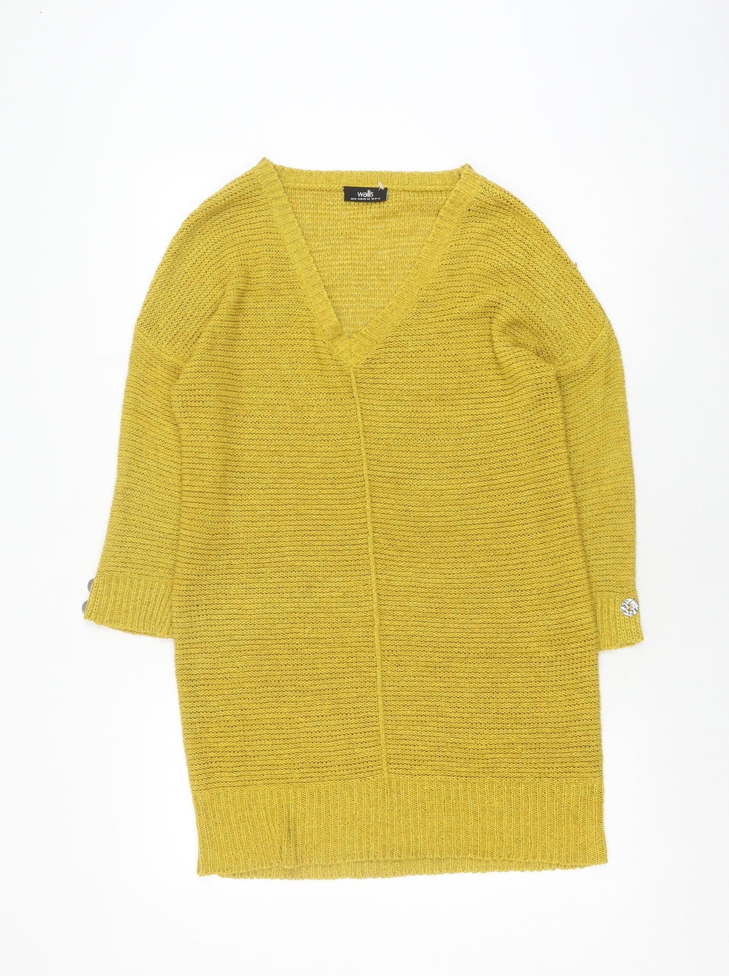 Womens UK Size M Wallis Yellow Cardigan Jumper