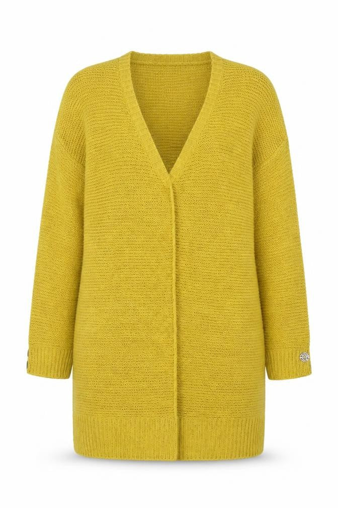 Womens UK Size M Wallis Yellow Cardigan Jumper