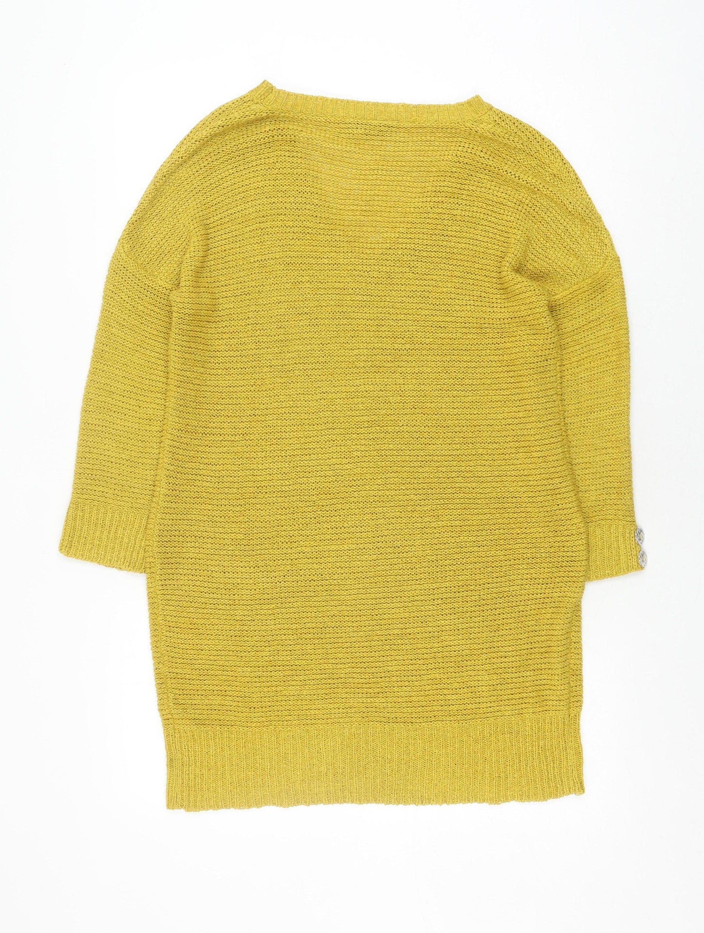 Womens UK Size M Wallis Yellow Cardigan Jumper
