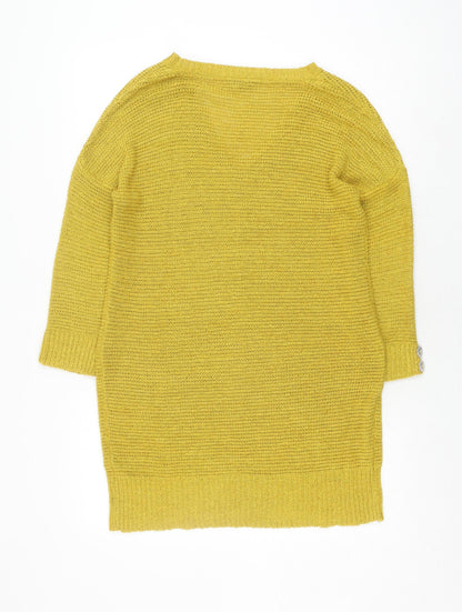 Womens UK Size M Wallis Yellow Cardigan Jumper