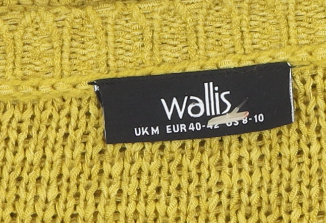 Womens UK Size M Wallis Yellow Cardigan Jumper