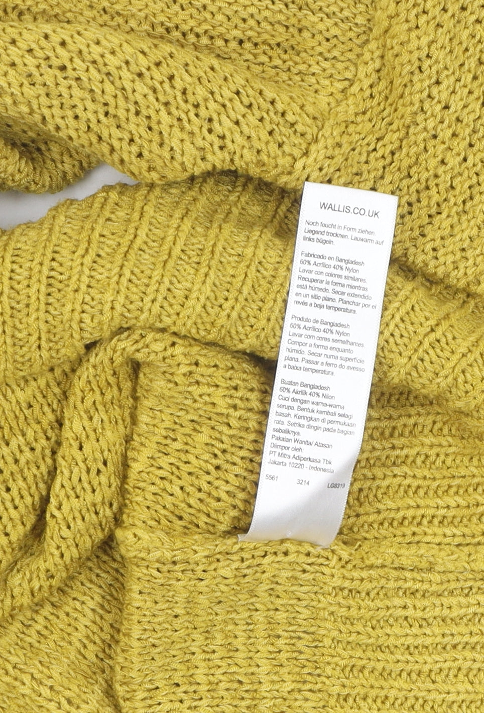 Womens UK Size M Wallis Yellow Cardigan Jumper